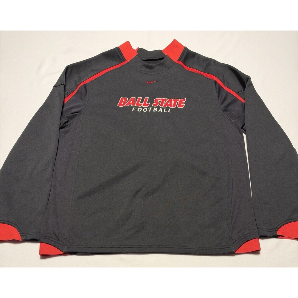 Ball State Cardinals Football Nike Team Long Sleeve Shirt Pullover Mens XL *READ